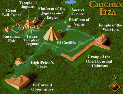 3D Map of Chichen Itza including every building in the complex